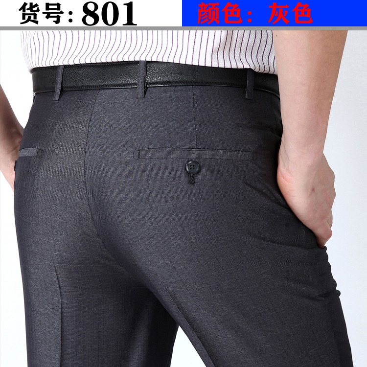 Perki Kangaroo verano Pantalones de traje de hombre delgado pantalones de traje formal de seda de mora pantalones de hombre casuales de negocios jóvenes y de mediana edad