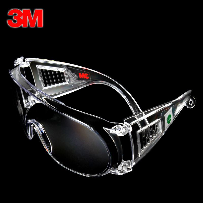 3M护目镜防护眼镜劳保防飞溅骑行灰尘透明平光男女防紫外线防冲击