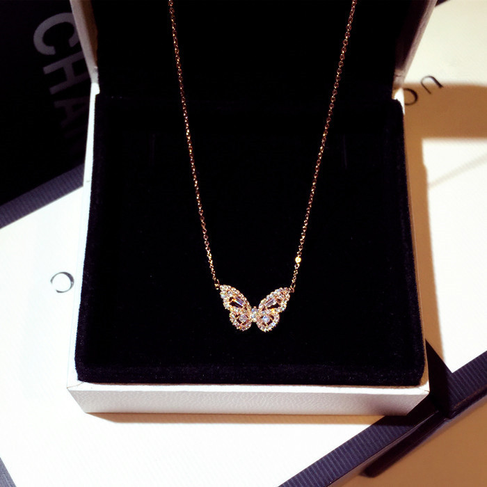 White Diamond Butterfly necklace