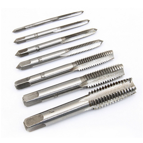 Seven-piece hand tap M3-M12 square handle straight groove set tapping and internal threading tool