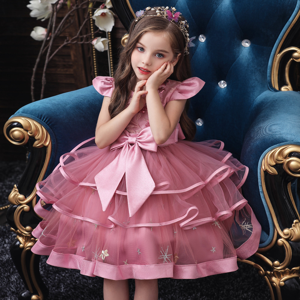 New Children's Dress Girls Catwalk Dress Skirt Flower Girl Wedding Dress Pettiskirt Costume Children Wholesale Nihaojewelry display picture 20