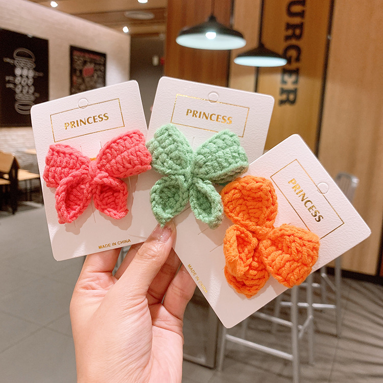 Autumn And Winter New Retro Candy Color Wool Big Bow Hair Rope Sweet Hair Ring Wholesale display picture 5