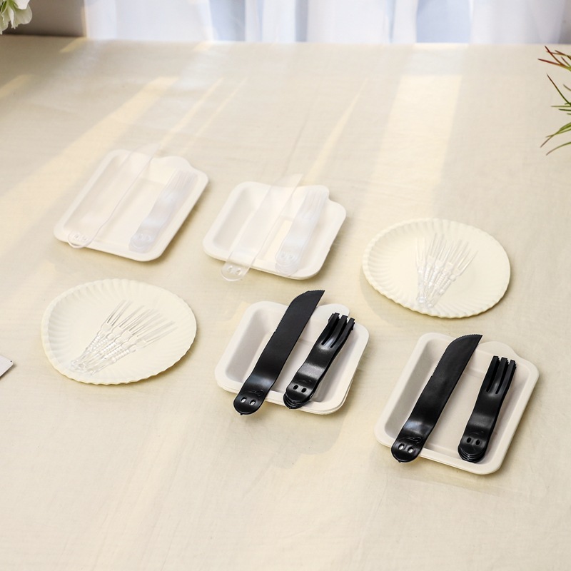 wholesale supply disposable Plastic cutlery suit Birthday Cake Cutlery tray Triple 21 Dinner plate of the same type