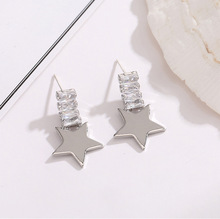2020新品 韩版星芒五角星锆石耳环 925银耳针耳钉简约 精致耳饰女