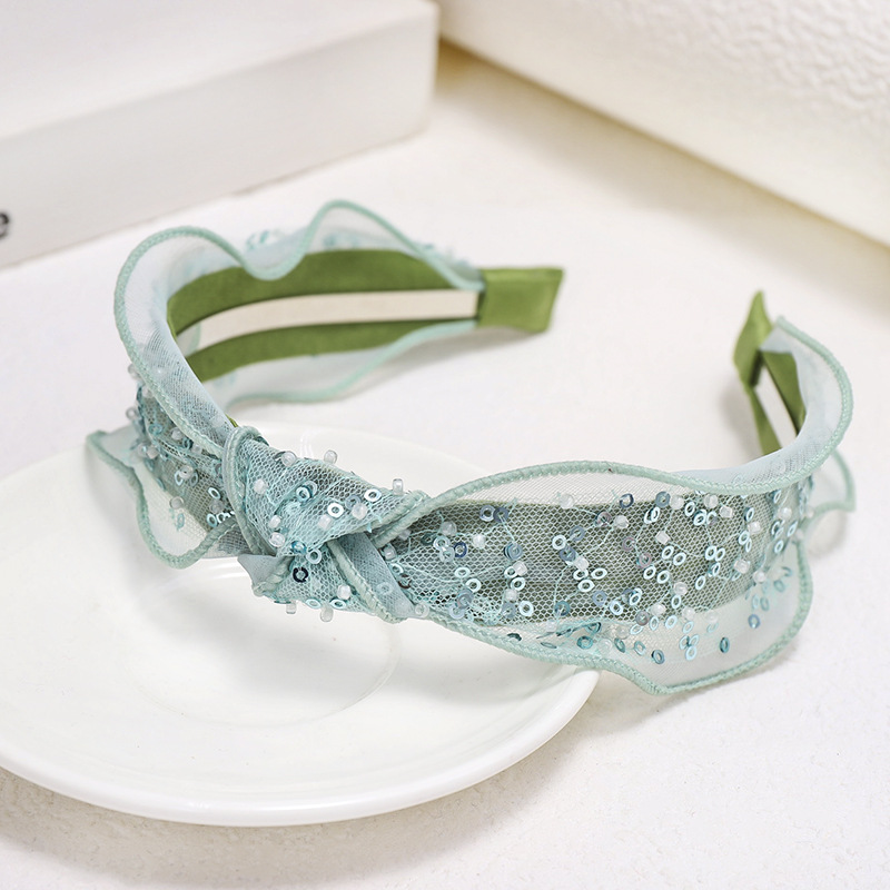 Korean New Fashion Cloth Lace Sequins Cheap Headband Wholesale display picture 6