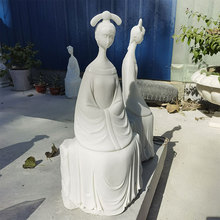 汉白玉石雕抽象人物雕塑古代仕女传统雕塑大型公园园林景观摆件