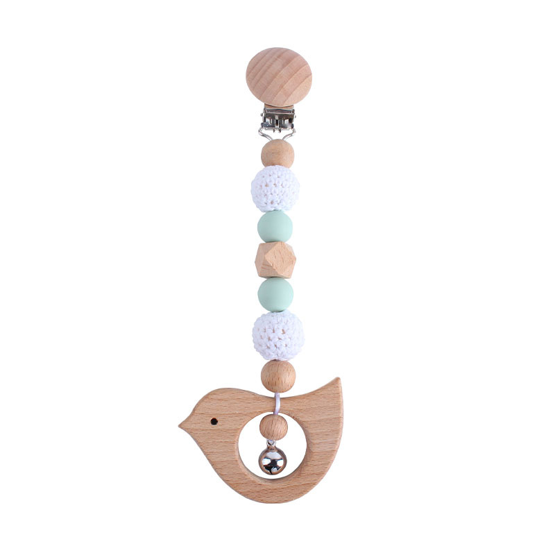 Bebé DIY creativo de la historieta haya animal juguete mordedor nuevo pequeños pies de silicona perlas teether palo cadena del pezón