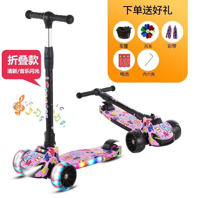 Patinete para niños de 2 a 14 años, tres o cuatro ruedas, diseño graffiti Swiss Flash, venta directa de fábrica.