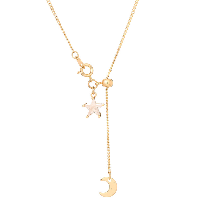 Fashion Star And Moon Long Pendent Necklace Wholesale display picture 8