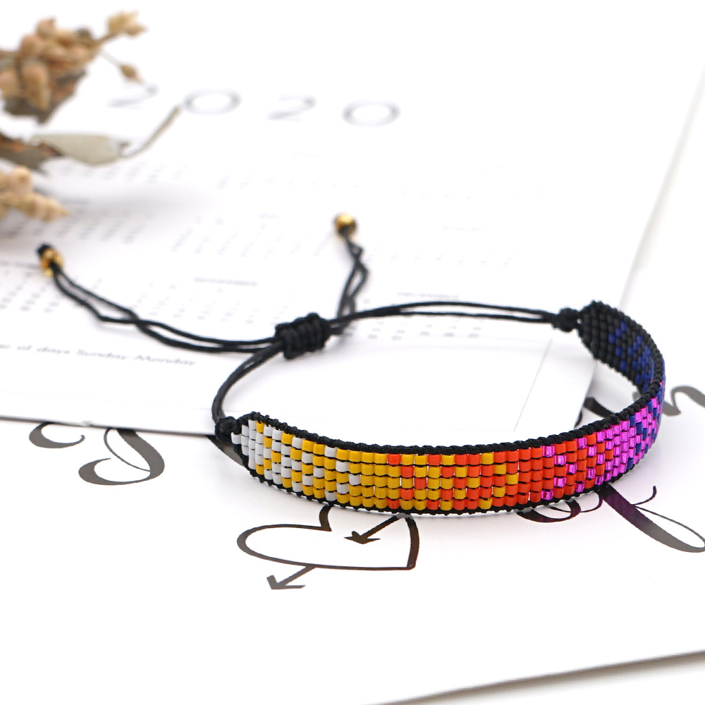 Cross-border New Arrival European And American Fashion Purple Gradient Bracelet Miyukidb Bead Ins Fashion Twin Bracelet Generation Hair display picture 2