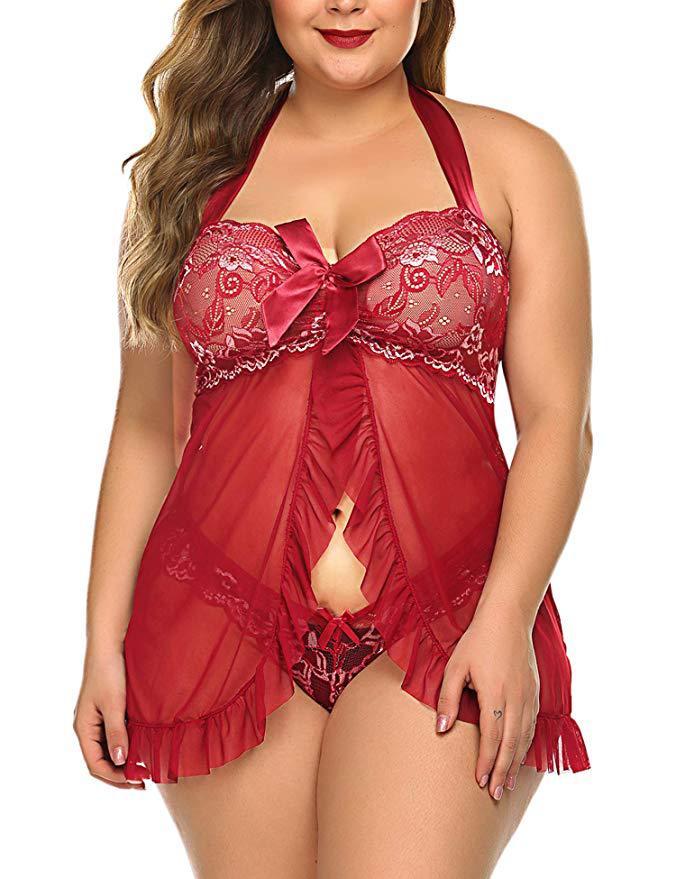 New Sexy Perspective Dress Hanging Neck Mesh Split Skirt_voghion.com