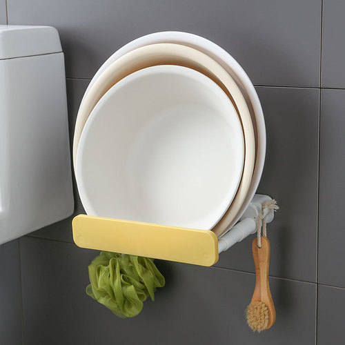 Hole-free retractable hidden washbasin rack bathroom storage rack kitchen pot lid storage rack bathroom storage rack