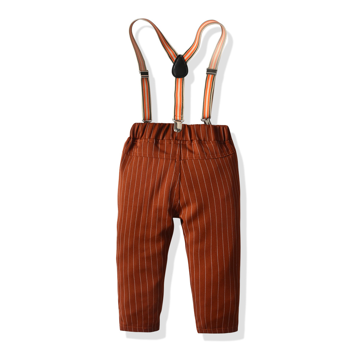 New Style Solid Color Shirt Striped Suspenders  Trousers Suit display picture 6