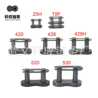 [供应各种规格接头链扣08B10A12A16A单双排链条全扣半扣4分5分1寸]