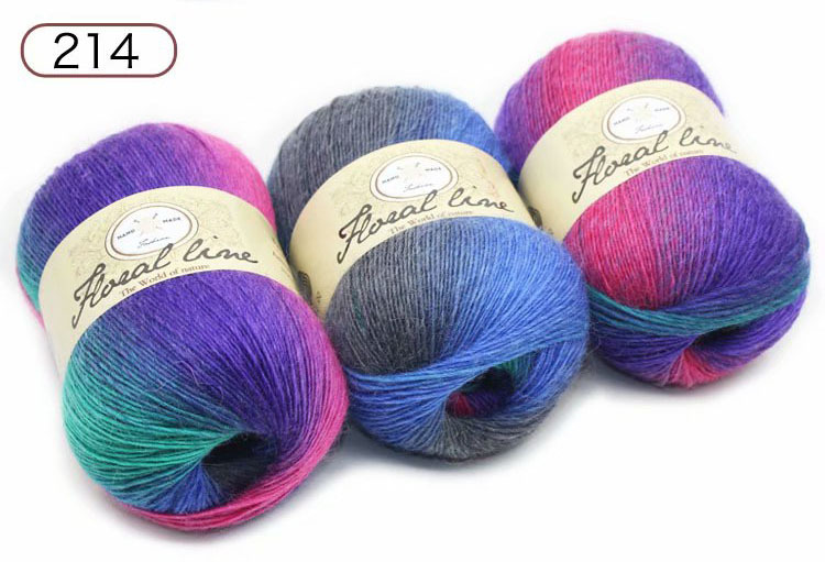 Una sola hebra sección teñida hilo degradado color lana tejida a mano bufanda sombrero lana Arco Iris lana al por mayor