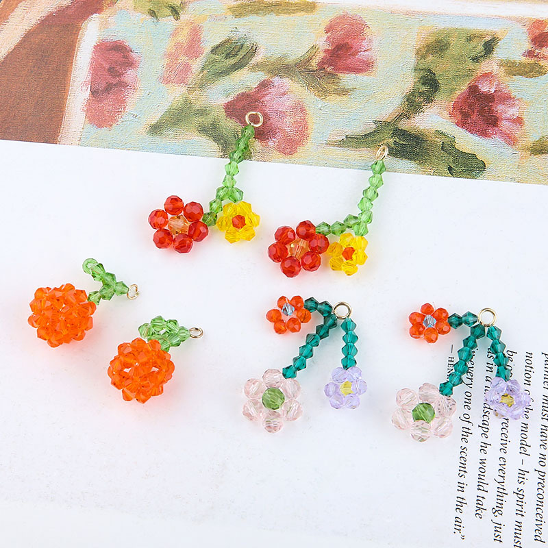 10 Piezas/Paquete Cristal De Imitación Vidrio Flor Fresa Colgante display picture 4