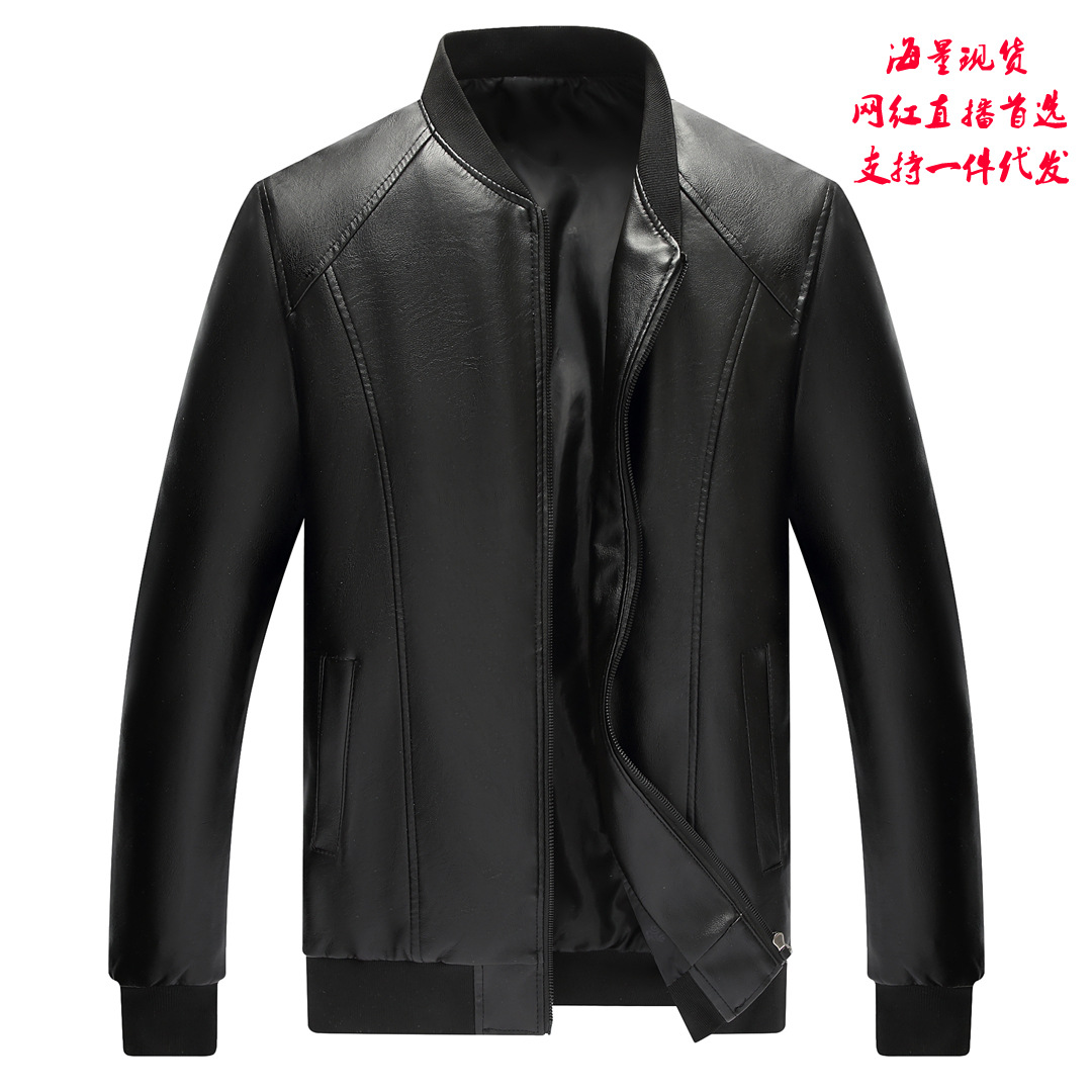 locomotive leather clothing wholesale Rivers and lakes Street vendor Leather coat Large leisure time leather jacket source Manufactor Source of goods