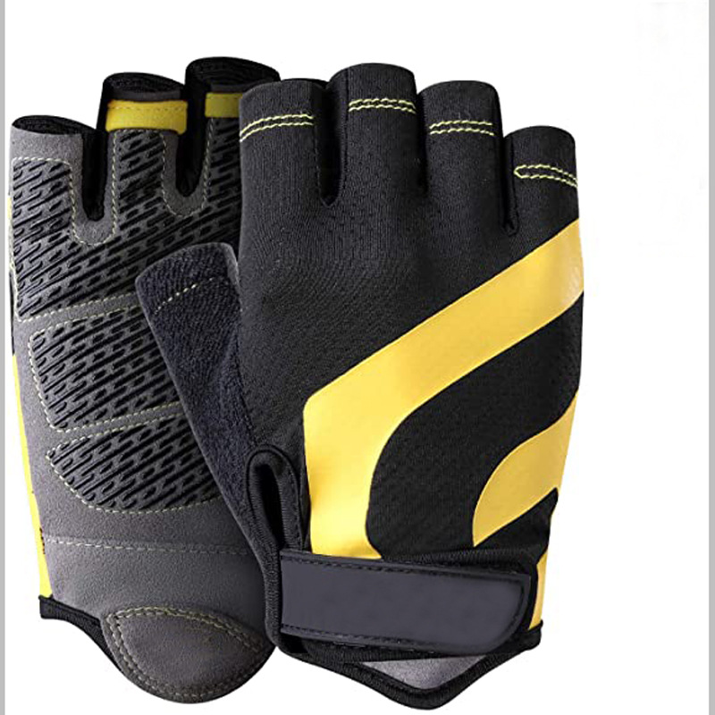 厂家定制夏季户外运动骑行半指手套 网布透气硅胶防滑自行车手套