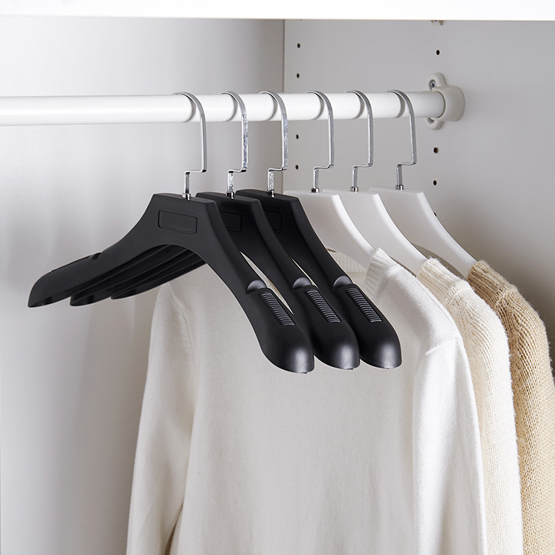 批发防滑黑色塑料衣架男女装衣撑子成人衣挂西装衣架服装店衣服架|ms