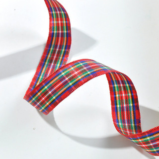 Yao Ming Plaid cinta hecha a mano DIY cinta regalo material de embalaje 2,5 cm Plaid banda accesorios para el cabello material decorativo