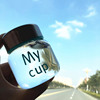 Cute small fresh handheld portable cup with glass