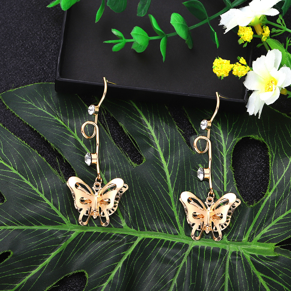 Hollow Butterfly Multi-layer Exaggerated Long Section Simple Earrings Fashion Three-dimensional Wholesale Nihaojewelry display picture 5