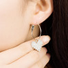 Long universal earrings heart-shaped heart shaped from pearl, simple and elegant design, diamond encrusted