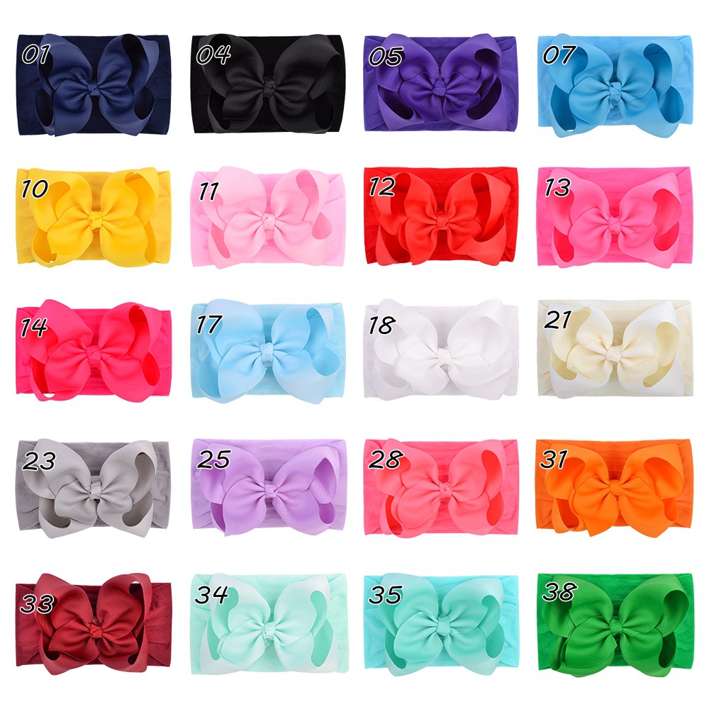 Children's Bowknot Nylon Headband Set display picture 1