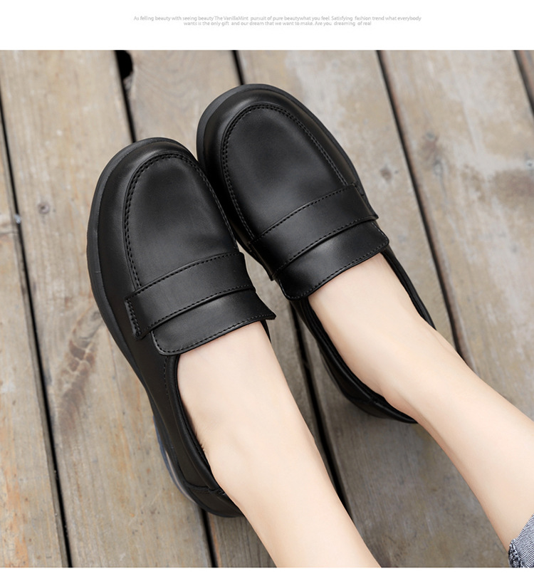 2020 spring/summer new nurse shoes women's white women's genuine leather shoes air cushion black work shoes soft back thick back small leather shoes undefined