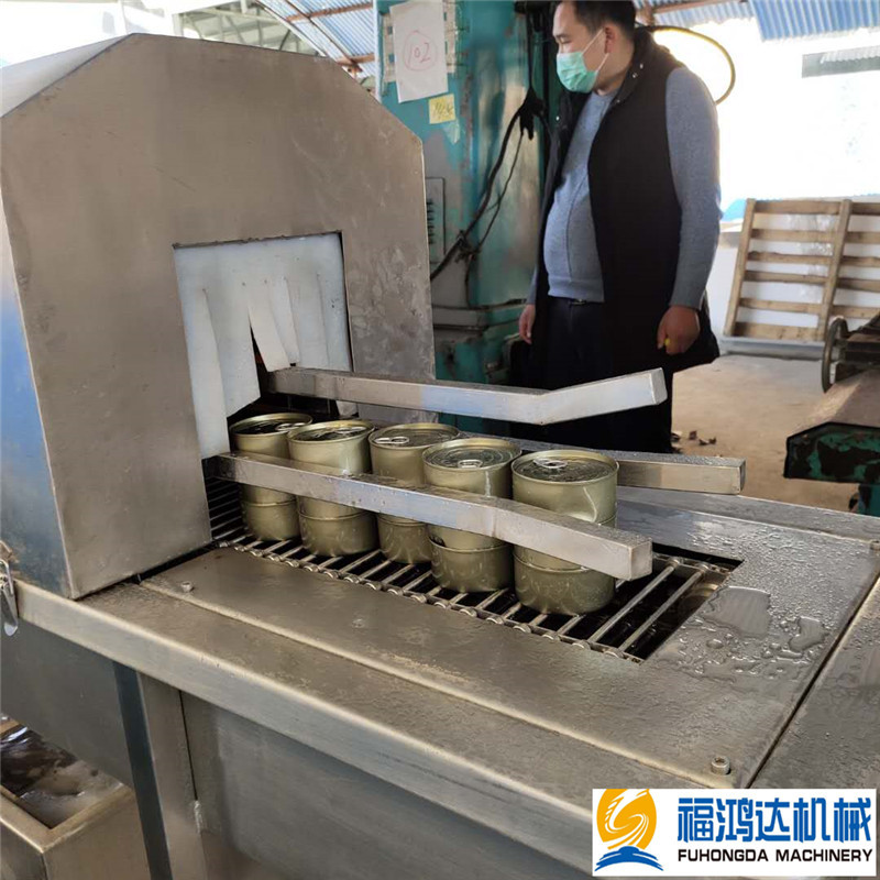 休闲鱼罐头瓶清洗机 福鸿达马口铁鱼罐头瓶清洗设备