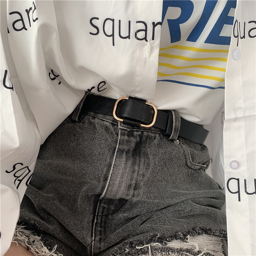 Wholesale non-hole simple belt women's decorative versatile jeans belt adjustable small belt style trouser belt