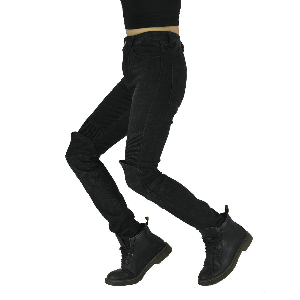 LOONG BIKER motocicleta jeans retro slim Mujer motocicleta pantalones Harley estilo montar a prueba de caídas