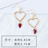 Japanese retro earrings heart shaped heart-shaped with bow from pearl, Korean style