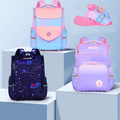 小学生减负太空书包一体式幼儿园2-4年级儿童轻便防水双肩包|ru