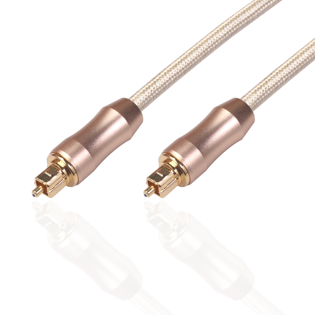 纤维带编织数字光纤音频线 土豪金音频SPDIF线3米厂家直销新品