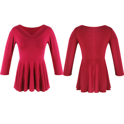 Dance wear for women, modal body training clothes, V-neck square dance clothes, slimming Latin dance clothes, classical dance tops