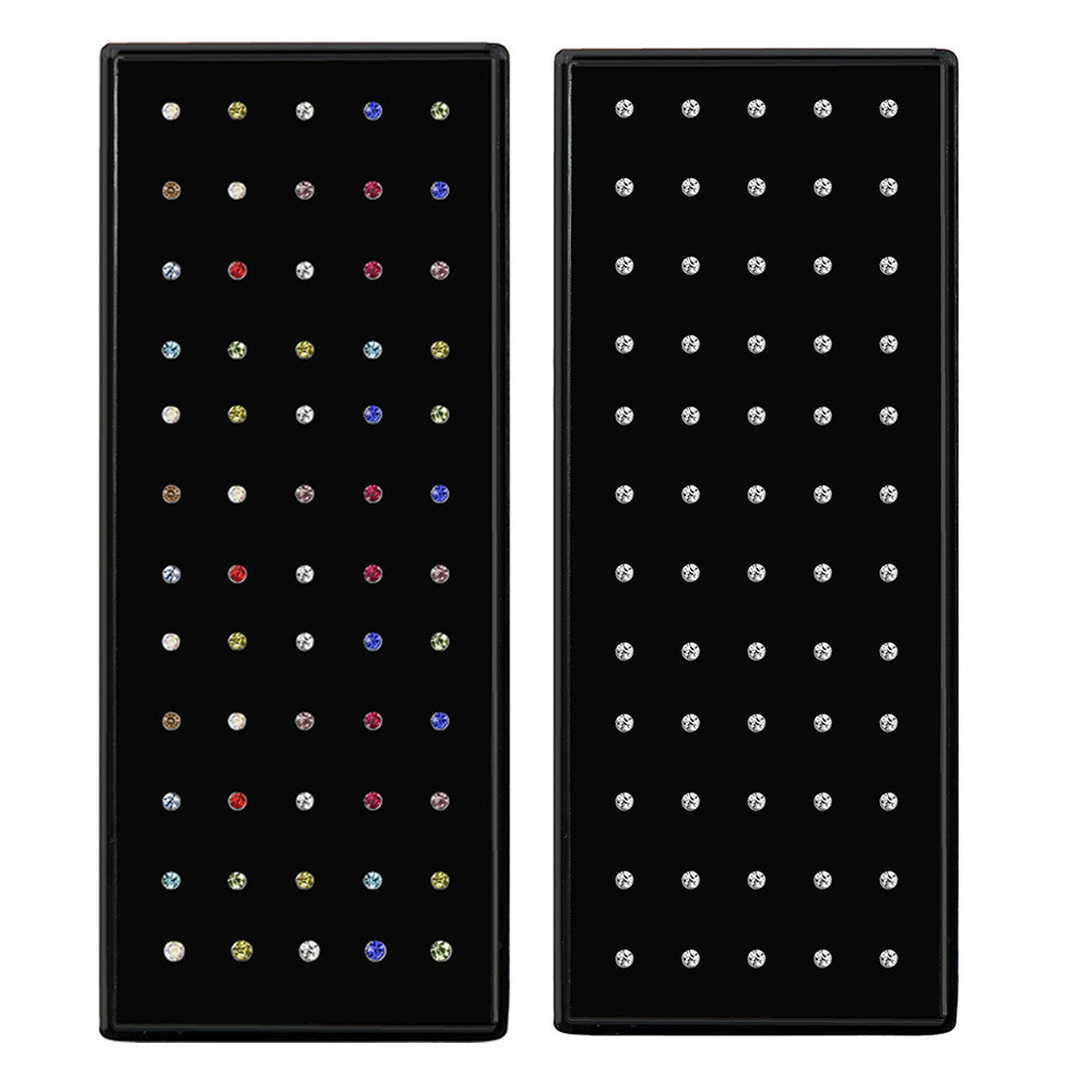 Wholesale Simple Style Round Stainless Steel Rhinestones Nose Studs Nose Pin display picture 2