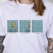 亚马逊wish跨境女装批发 外贸欧美上衣梵高Van Gogh休闲短袖T恤衫