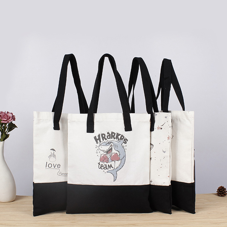 不同样式手提单肩斜跨帆布袋简约热转印广告宣传手提购物袋帆布袋