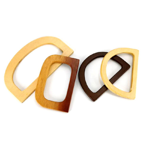 Bag hand-held fashion bag accessories Wooden: D-shaped wrist Woven bag hand-held accessories