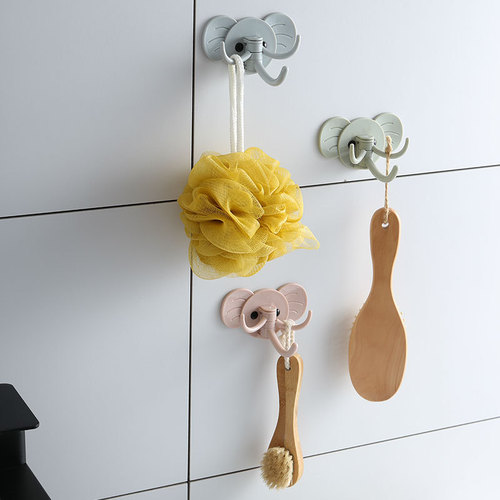 Patented kitchen bathroom elephant hook nail-free adhesive hook swivel hook