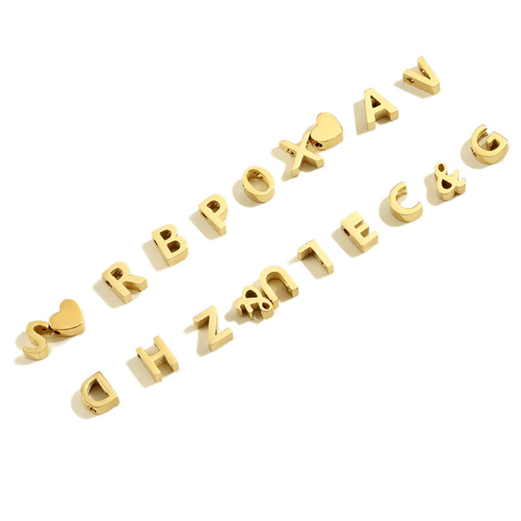 1 Piece Stainless Steel 14K Gold Plated Letter Polished Pendant display picture 4