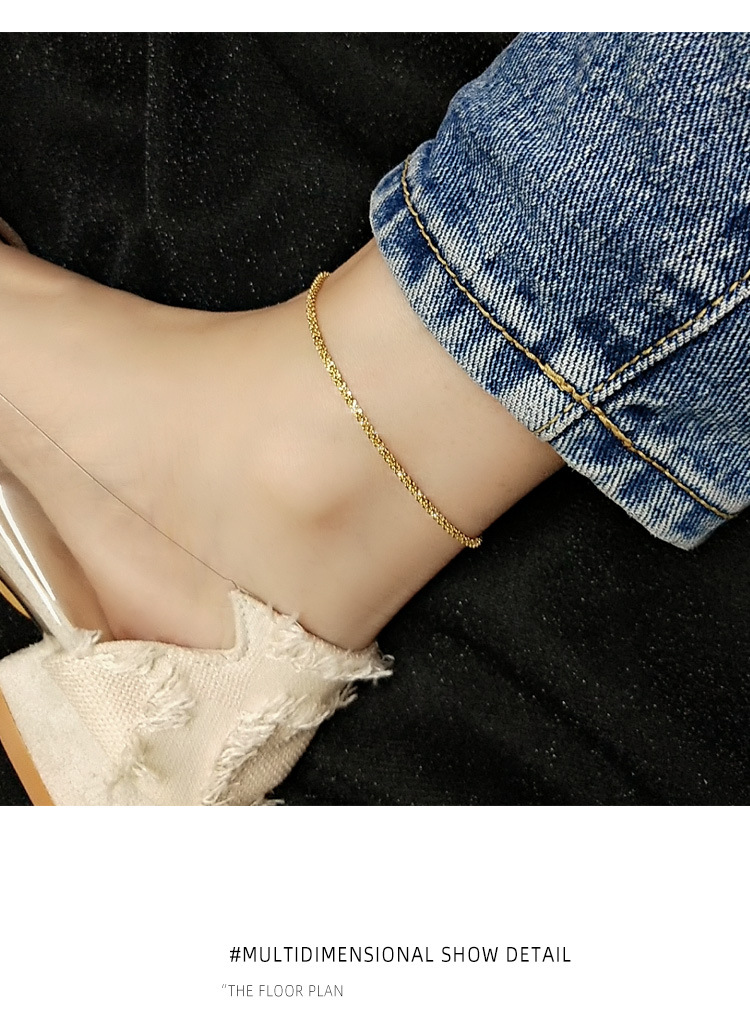 Fashion Cauliflower Chain Anklet Gypsophila Simple Anklet Titanium Steel Plated Anklet Nihaojewelry display picture 2