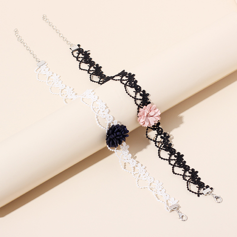 Wedding, Travel Occasion New Simple Lace Neckband Necklace Super Fairy Flower Necklace Choker Short Clavicle Chain Wholesale Nihaojewelry