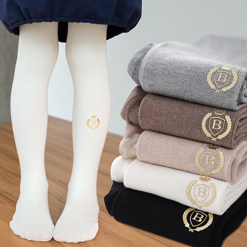 Factory wholesale autumn and winter new vertical combed cotton pantyhose high density Pilling foot pants children's bottoming socks anti-women