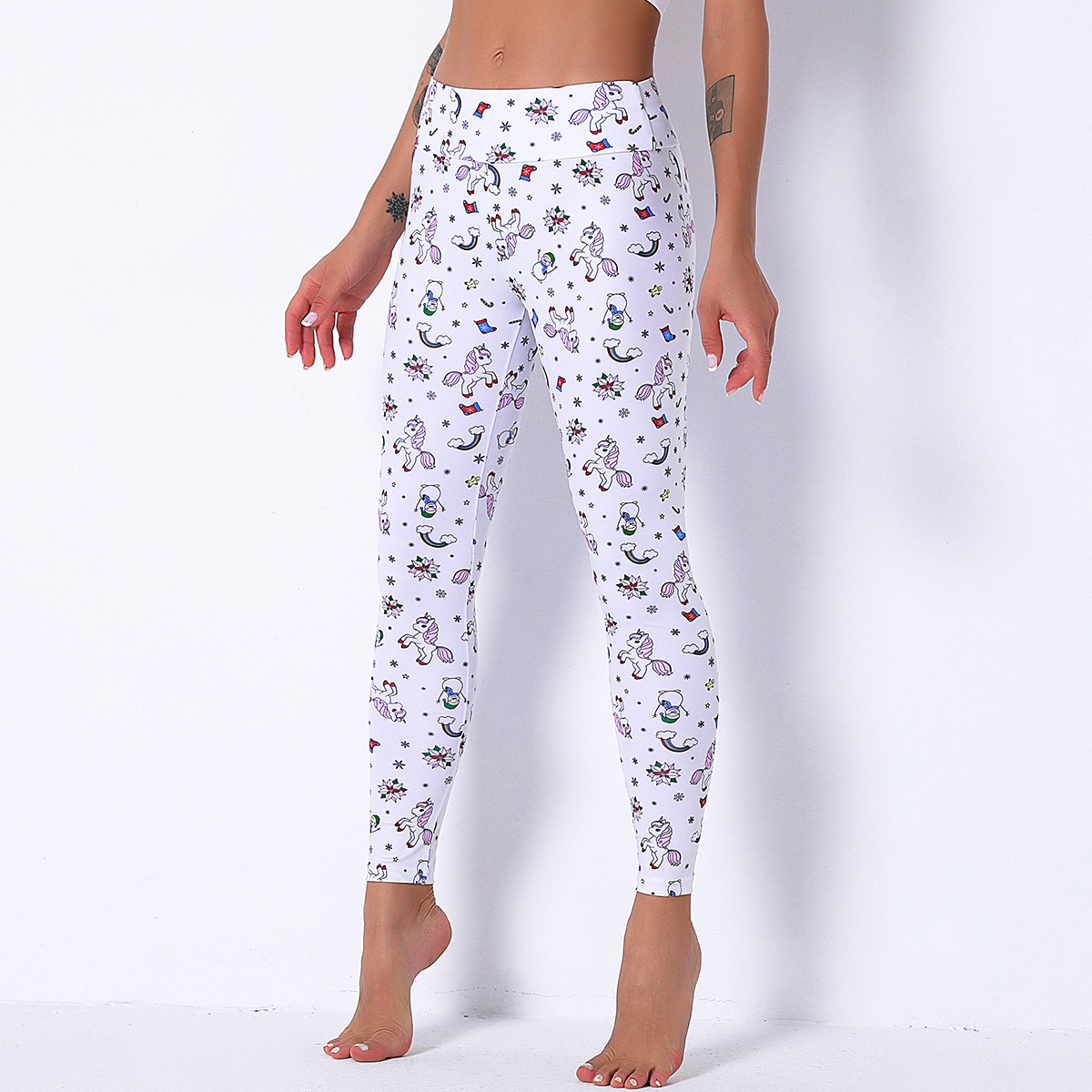 Breathable and quick-drying printed high waist tight elastic yoga pants  NSNS10709