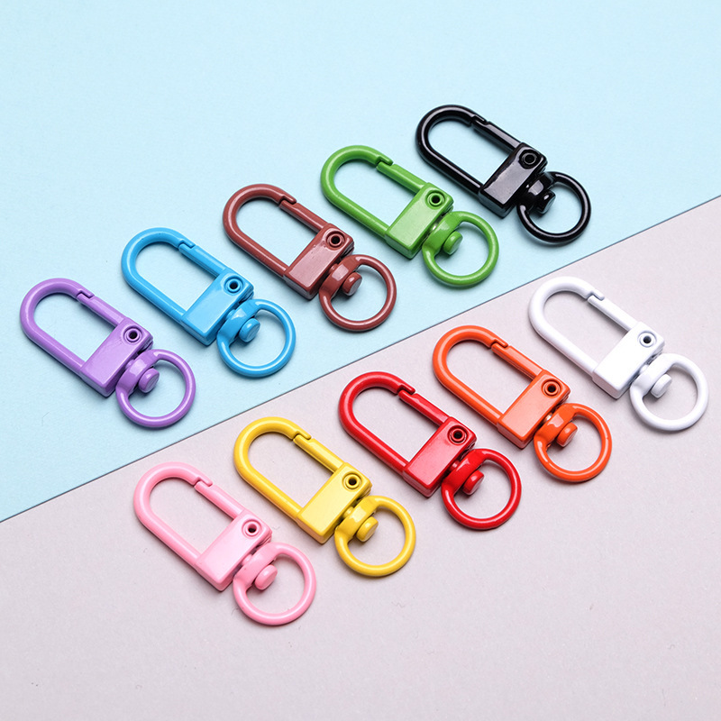 Colorful Painted Metal Keychain Hanging Buckle Dog Buckle Hook Spring Buckle Handmade DIY Jewelry Accessories Colorful Door Buckle