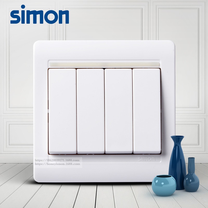 simon/西蒙 55系列 四位单极琴键开关N51041B