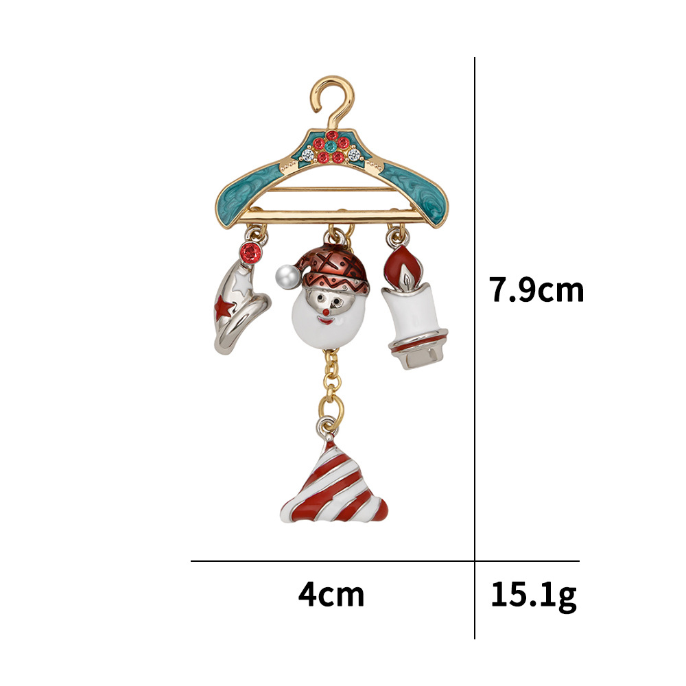 Bijoux En Gros Cintre De Noël Père Noël Cloche Gland Broche Nihaojewelry display picture 12