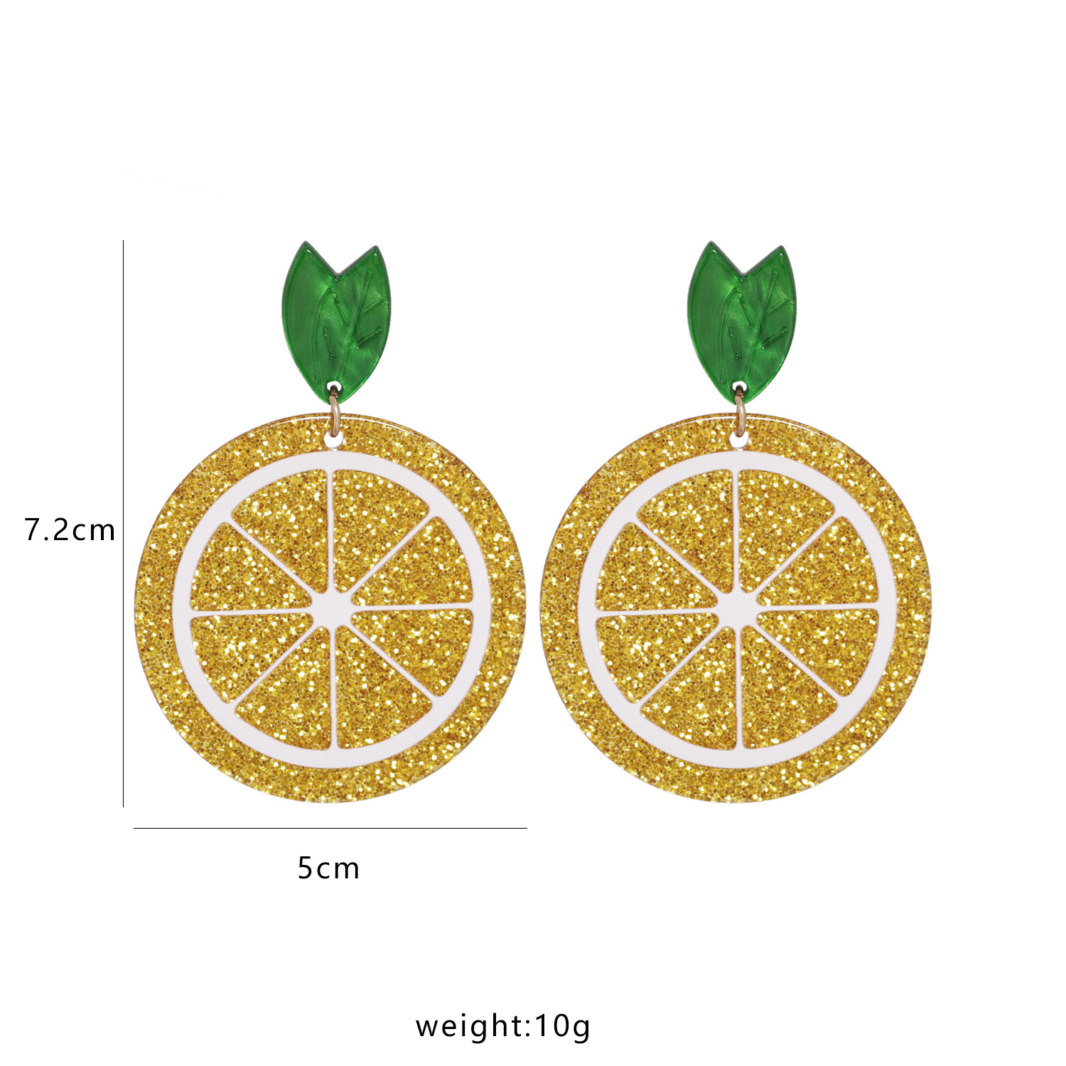 Pendientes De Acrílico Naranja Limón display picture 1